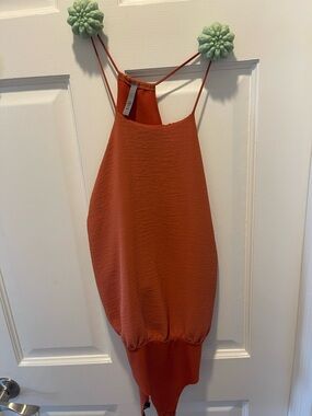 Rust Orange Spaghetti Strap Tank body suit